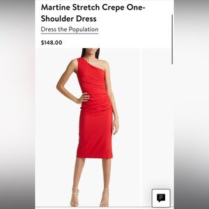 Martine Stretch Crepe One-Shoulder Dress